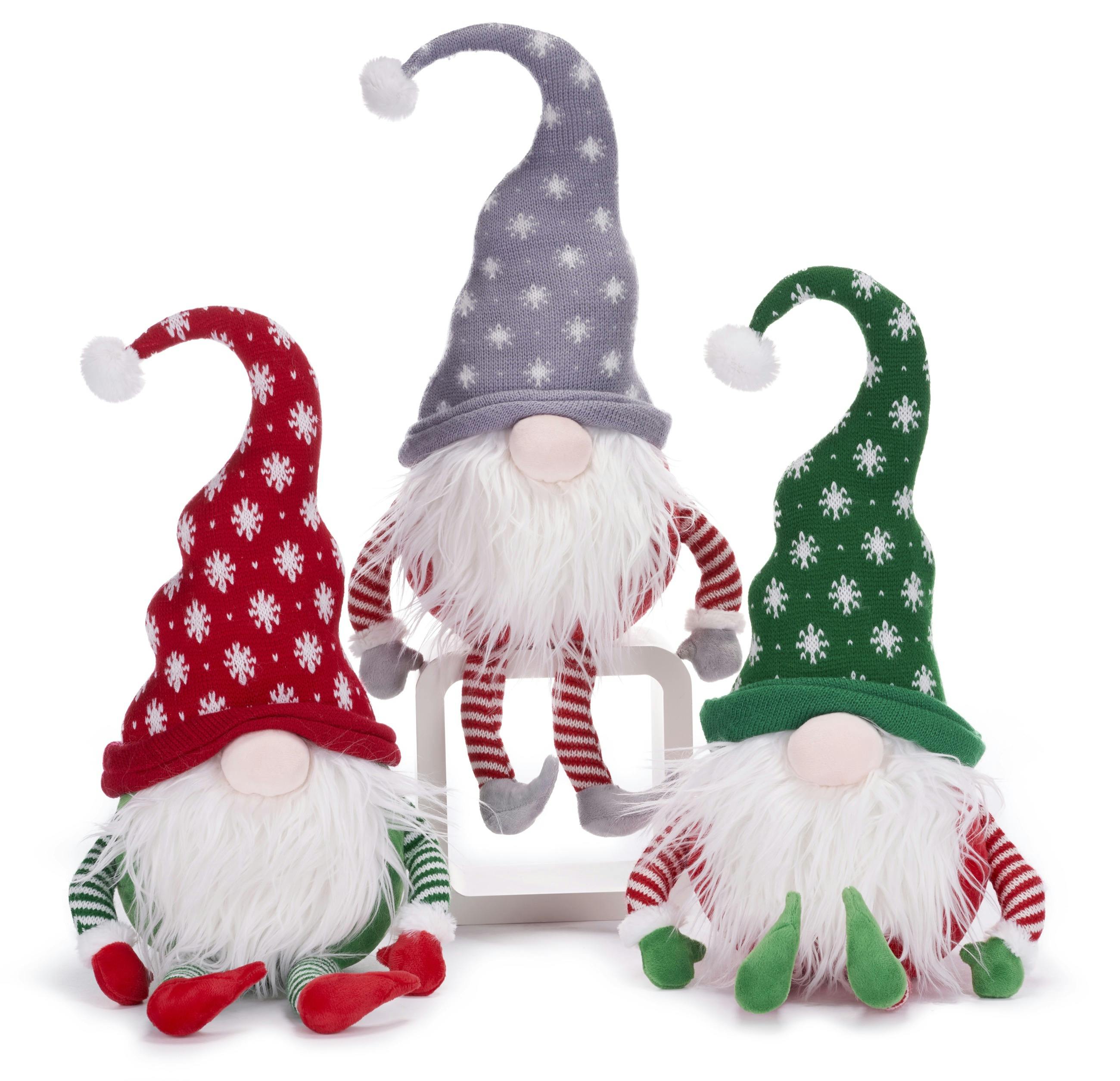 Product - Christmas Gnomes in Knitted Material 3 Ass