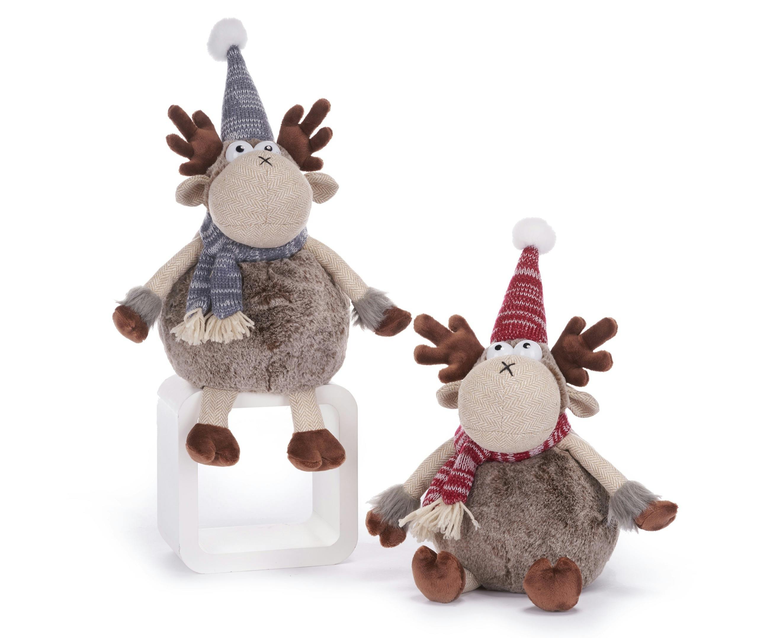 Product - Reindeer with Xmas Hat and Scarf 2 Ass