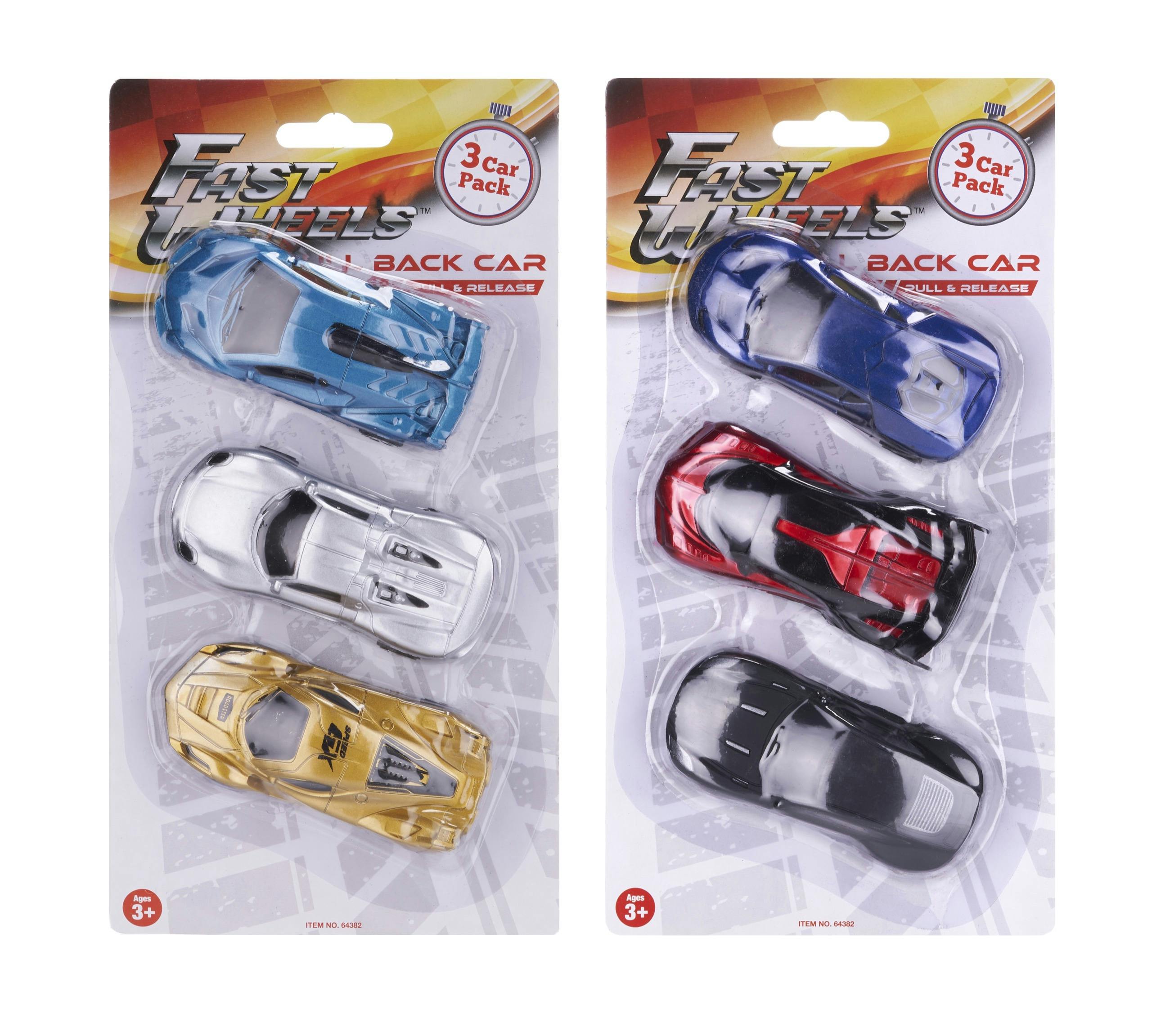 Product - Fast wheels  3 Pack Pull Back Cars 2 Ass