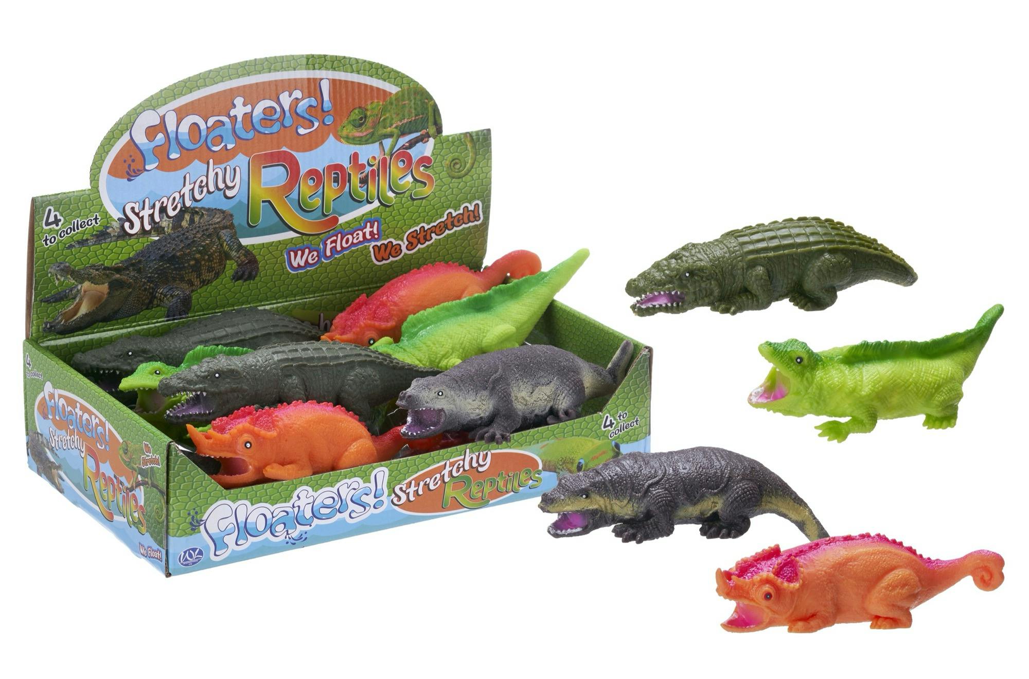 Product - "Floaters" Stretchy Reptiles 4 Ass